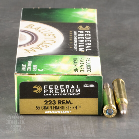20rds - 223 Federal LE Ballisticlean 55gr. RHT Frangible