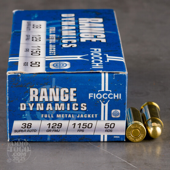 50rds - 38 Super Auto Fiocchi 129gr. FMJ Ammo