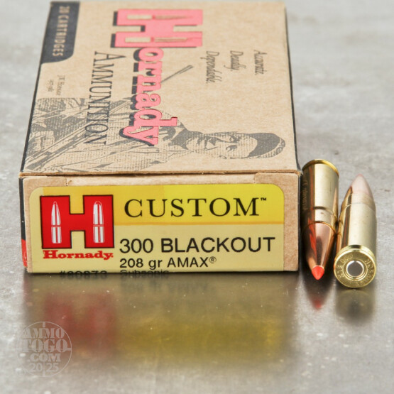 20rds - 300 AAC BLACKOUT Hornady Subsonic 208gr. A-Max Polymer Tip Ammo