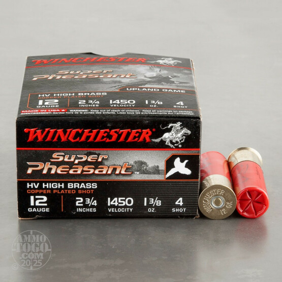 25rds - 12 Gauge Winchester Super Pheasant 1-3/8 Ounce 2 3/4" #4 Shot Ammo