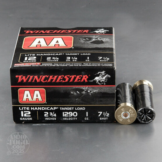 25rds – 12 Gauge 2-3/4" Winchester AA Lite Handicap 1 oz. #7.5 Shot Ammo