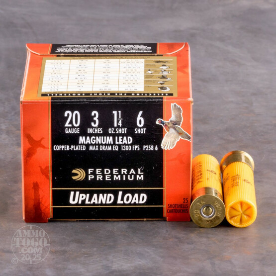 25rds - 20 Gauge Federal Wing-Shok 3" 1-1/4oz. #6 Shot Ammo