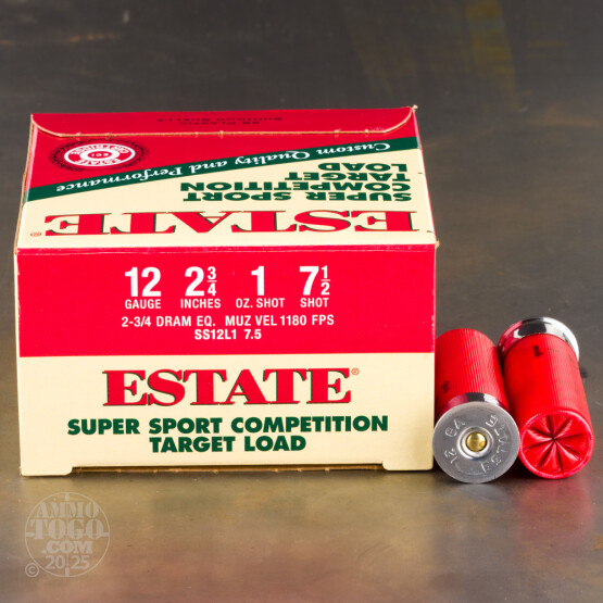 250rds – 12 Gauge Estate Super Sport Competition Target 2-3/4" 1oz. #7.5 Shot Ammo