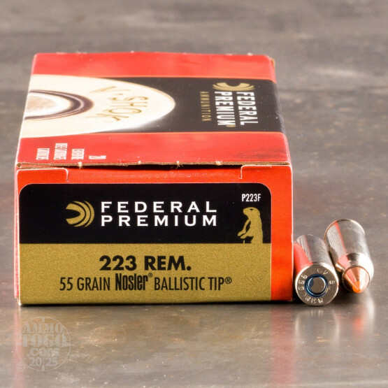 20rds – 223 Rem Federal V-Shok 55gr. Nosler Ballistic Tip Ammo
