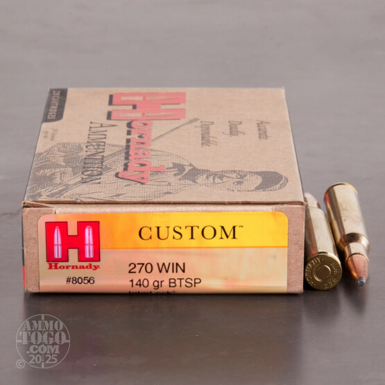 20rds - 270 Win Hornady 140gr. BTSP Ammo