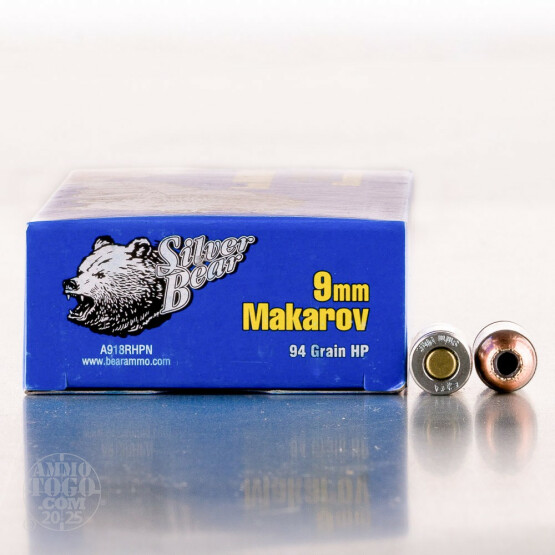 1000rds - 9x18 Makarov Silver Bear 94gr. HP Ammo