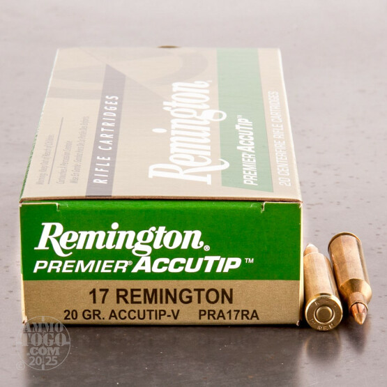 20rds - 17 Remington Premier 20gr. Accutip-V Polymer Tip Ammo