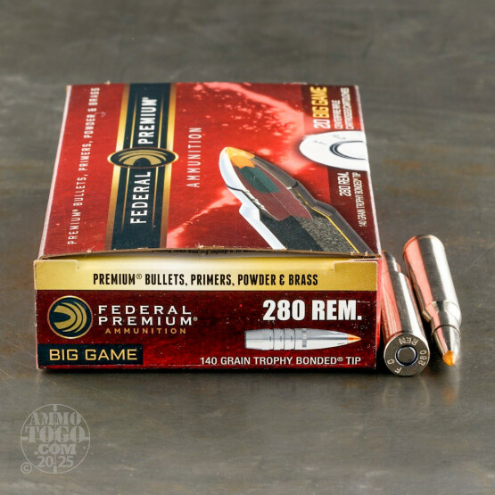 20rds – 280 Rem Federal 140gr. Trophy Bonded Tip Ammo