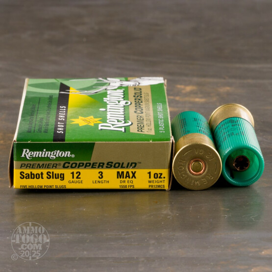 100rds – 12 Gauge Remington Premier Copper Solid 3" 1oz. HP Magnum Sabot Slug Ammo