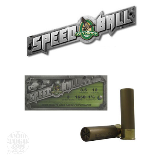10rds - 12 Gauge Hevi-Shot Speedball 3 1/2" 1 1/2oz. #3 Shot Ammo