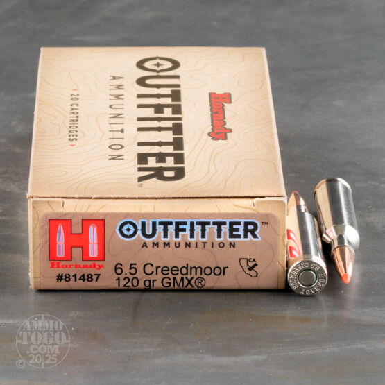 20rds – 6.5 Creedmoor Hornady Outfitter 120gr. GMX Ammo