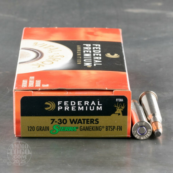 20rds - 7x30 Waters Federal Premium 120gr. Sierra GameKing BTSP Ammo
