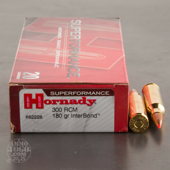 20rds - 300 RCM Hornady Superformance 180gr. InterBond Ammo