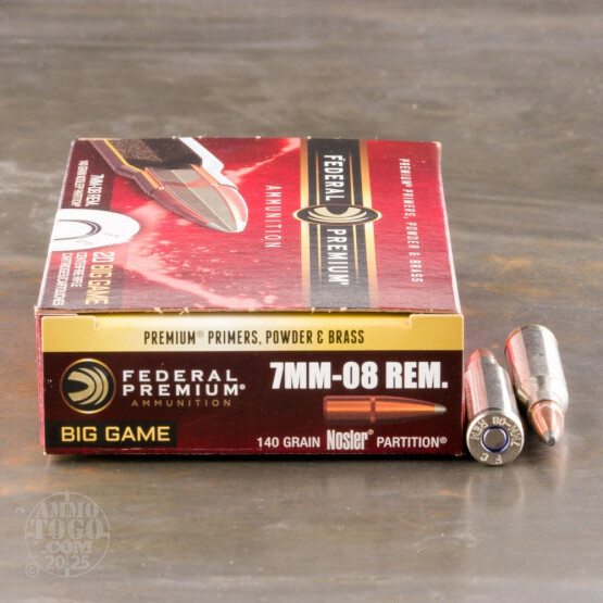 20rds – 7mm-08 Rem Federal Vital-Shok 140gr. Nosler Partition Ammo