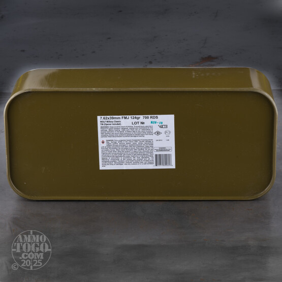 700rds – 7.62x39 Wolf Military Classic 124gr. FMJ Ammo in Sealed Spam Can