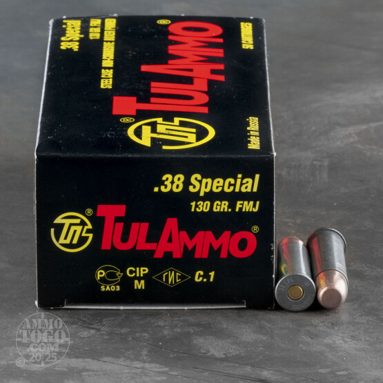 38 Special - 130 Grain FMJ - Tula - 50 Rounds