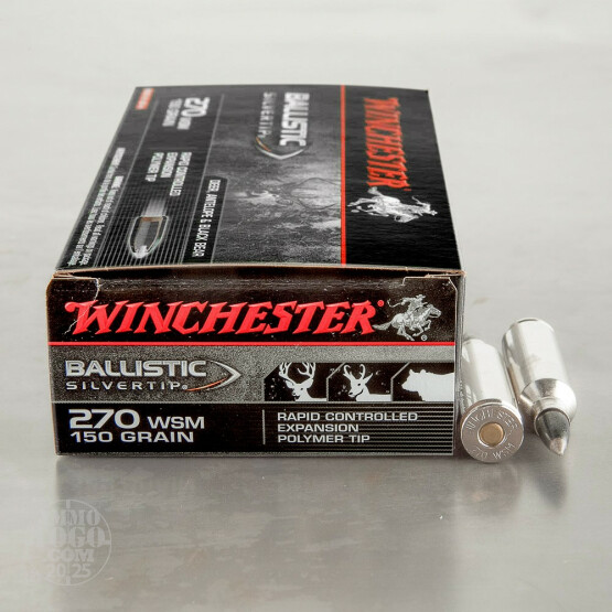 20rds – 270 WSM Winchester Ballistic Silvertip 150gr. Polymer Tip Ammo