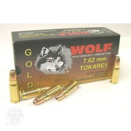 500rds - 7.62x25 Tokarov Wolf Gold 85gr. Hollow Point Ammo