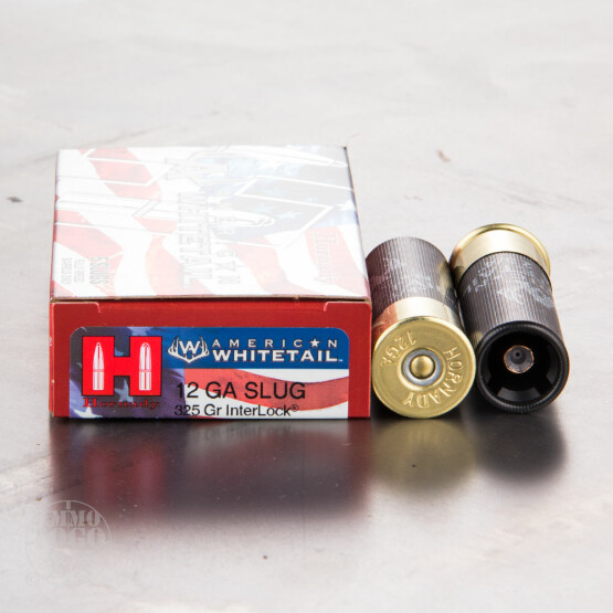 5rds - 12 Gauge Hornady American Whitetail 2 3/4" 325gr. Interlock Sabot Slug Ammo