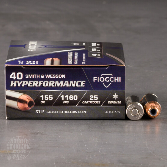25rds – 40 S&W Fiocchi 155gr. XTP Ammo