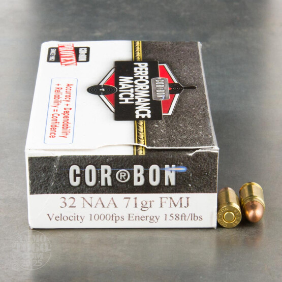 50rds - 32 NAA Corbon 71gr. Performance Match FMJ Ammo