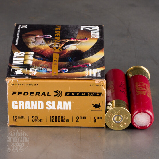 10rds – 12 Gauge Federal Grand Slam 3-1/2" 2oz. #5 Shot Ammo