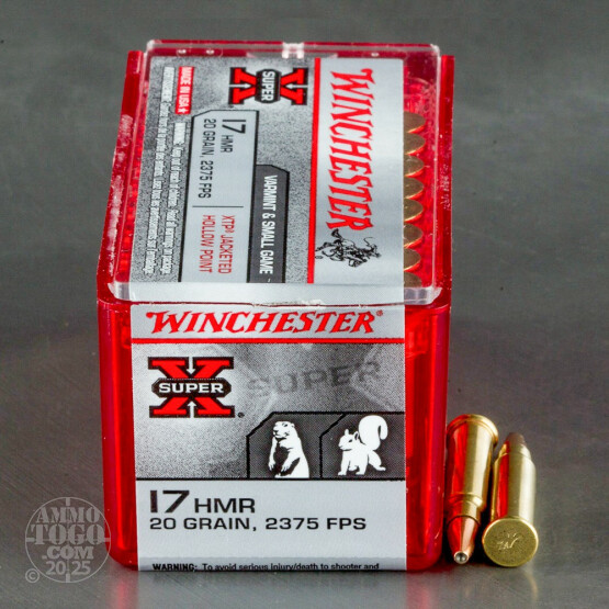 50rds - 17 HMR Winchester Super-X 20gr. XTP Hollow Point Ammo