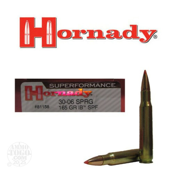 200rds - 30-06 Hornady Superformance 165gr. InterBond Ammo