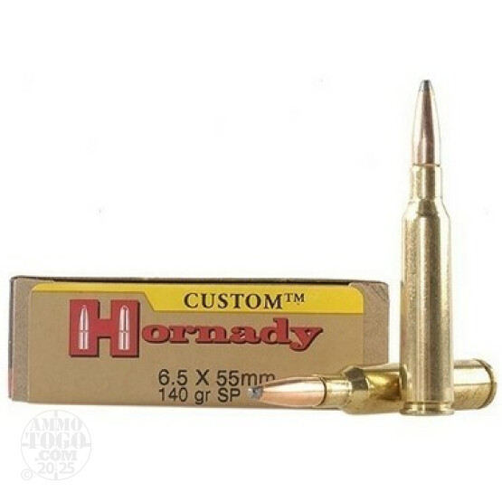 20rds - 6.5 x 55 Hornady 140gr. SP Ammo