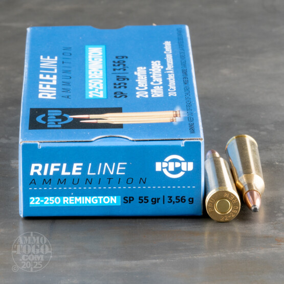 20rds - 22-250 Prvi Partizan 55gr. SP Ammo