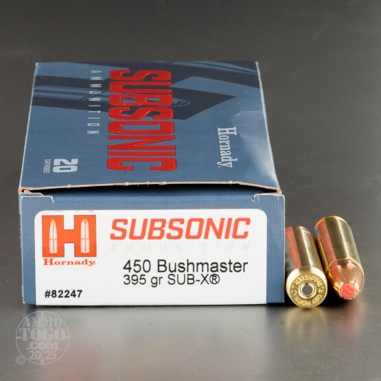 20rds – 450 Bushmaster Hornady Subsonic 395gr. Sub-X Ammo