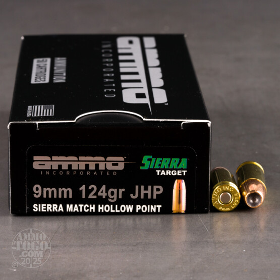 1000rds – 9mm Ammo Inc. 124gr. Match JHP Ammo