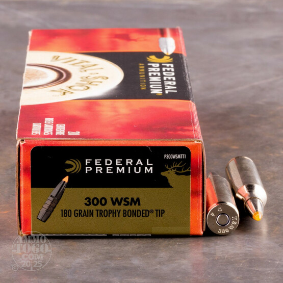 20rds - 300 WSM Federal Vital-Shok 180gr. Trophy Bonded Tip Ammo