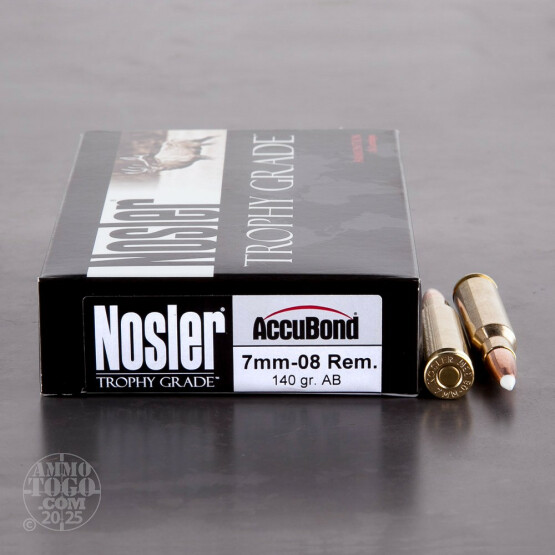 20rds – 7mm-08 Rem Nosler Trophy Grade 140gr. AccuBond Ammo