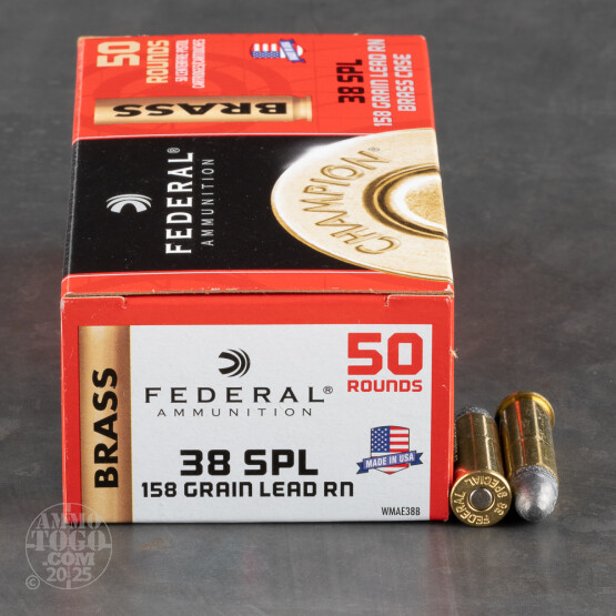 50rds - 38 Special Federal Champion 158gr. LRN Ammo