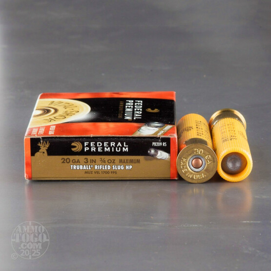 5rd - 20 Gauge Federal Premium 3" 3/4oz. Truball Rifled Slug HP Ammo