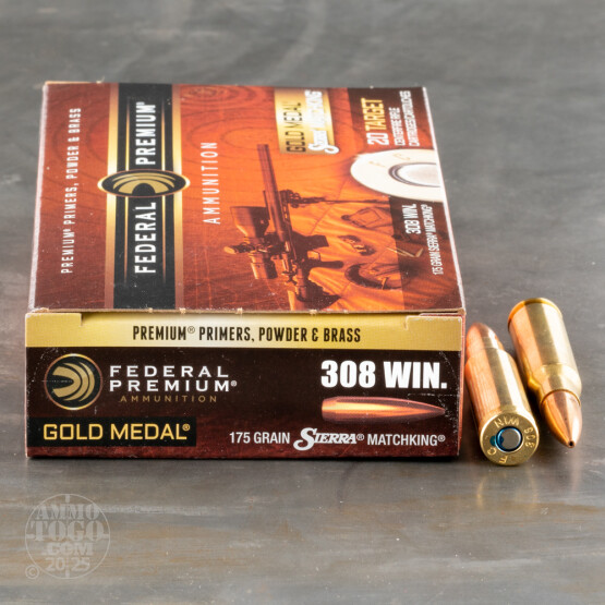 20rds - .308 Federal Gold Medal Match 175gr. BTHP Ammo