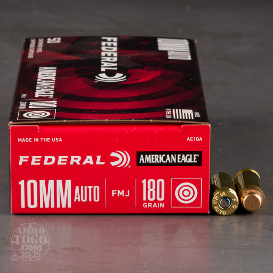 50rds - 10mm Federal American Eagle 180gr. FMJ Ammo