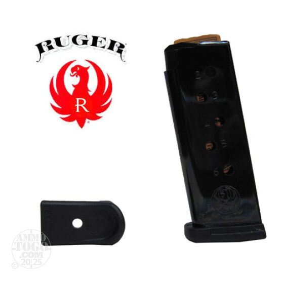 1 - Ruger LCP 380 ACP 6rd. Blued Magazine W/ Finger Grip Extension Floorplate