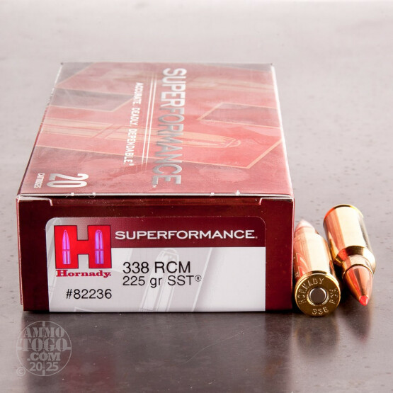 20rds - 338 RCM Hornady Superformance 225gr. SST Polymer Tip Ammo