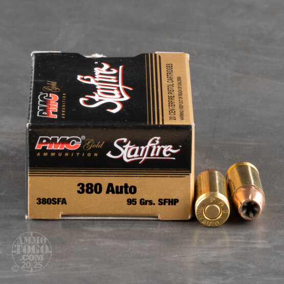 20rds – 380 Auto PMC Gold Starfire 95gr. JHP Ammo