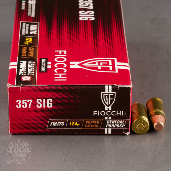 50rds - 357 Sig Fiocchi 124gr. FMJ Ammo