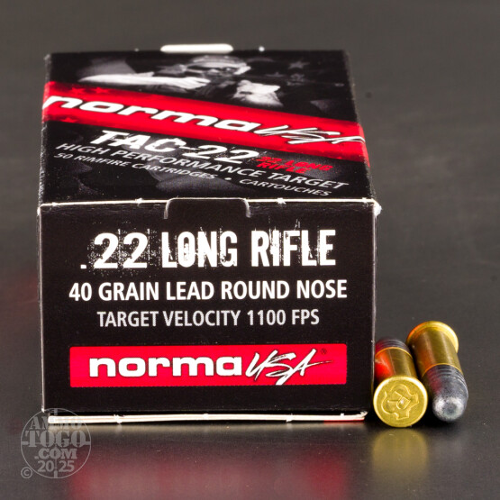 50rds - 22LR Norma TAC-22 40gr. LRN Ammo