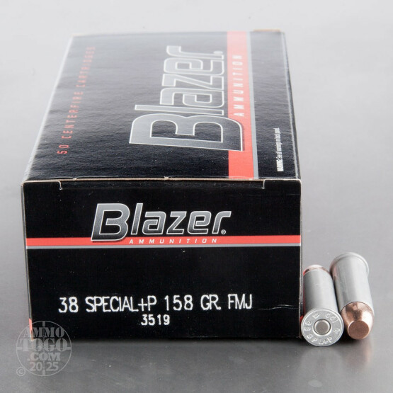 1000rds – 38 Special +P Blazer 158gr. Flat Nose FMJ Ammo
