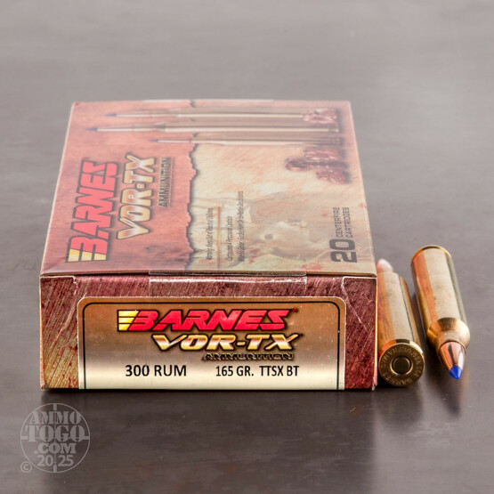 20rds – 300 RUM Barnes VOR-TX 165gr. TTSX BT Ammo