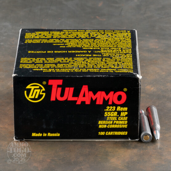 1000rds – 223 Tula 55gr Zinc HP Ammo 