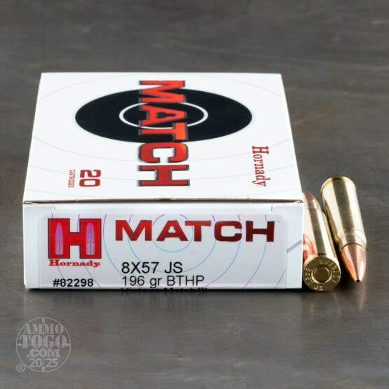 20rds - 8X57 JS Hornady Match 196gr. BTHP Vintage Ammo