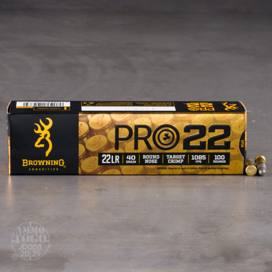 100rds – 22 LR Browning PRO22 40gr. LRN Ammo