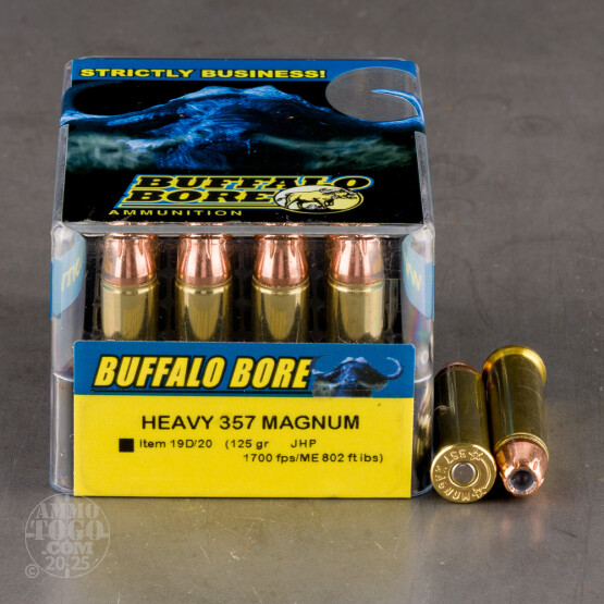 20rds – 357 Magnum Heavy Buffalo Bore 125gr. JHP Ammo