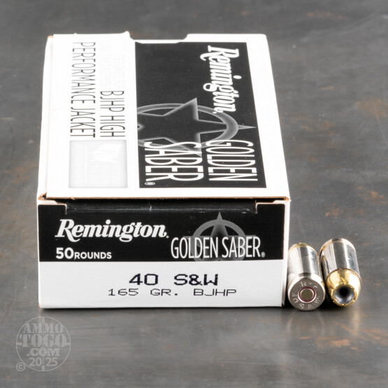 50rds – 40 S&W Remington Golden Saber 180gr. BJHP Ammo